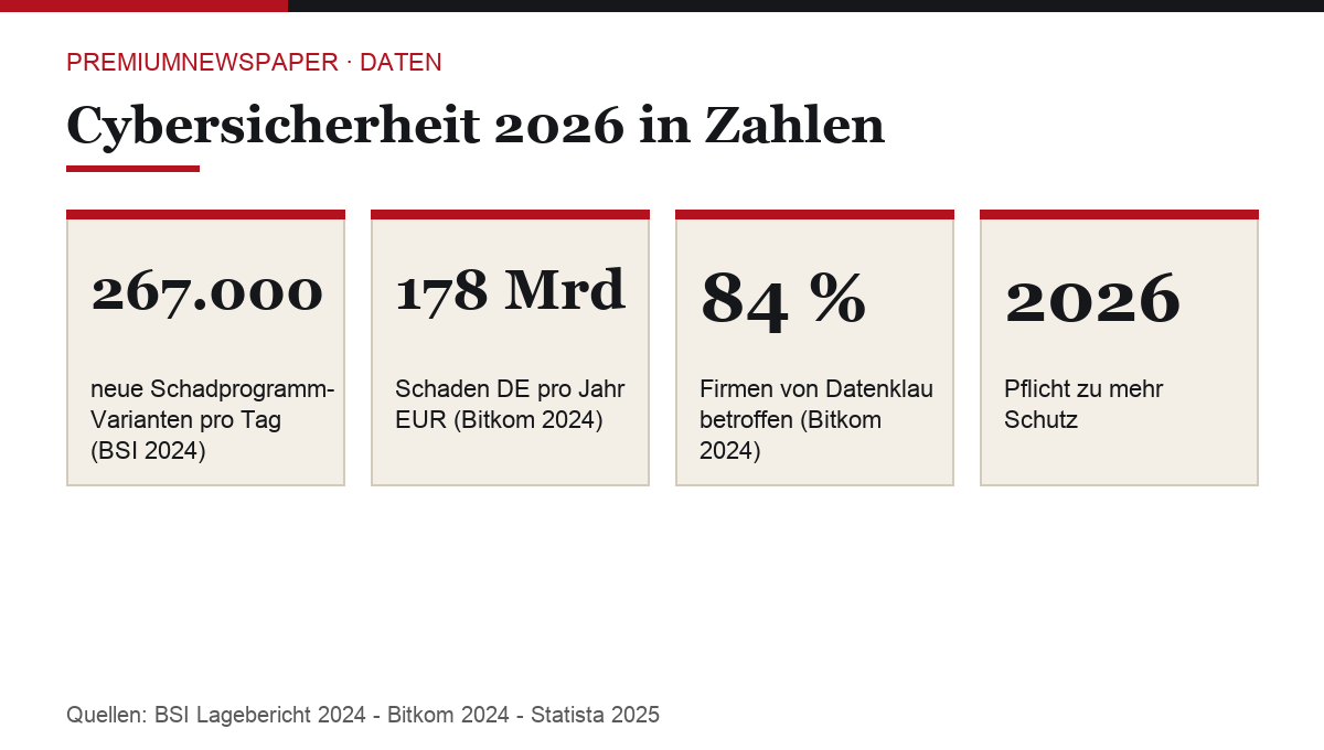 Infografik: Cybersicherheit 2026 in Zahlen